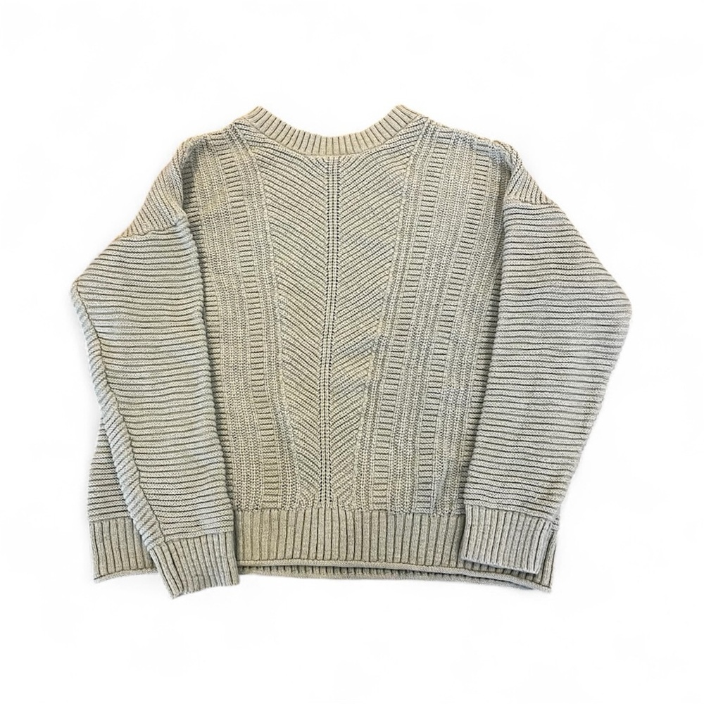 Sonoma Women's Ribbed Knit Crewneck Sweater - Light Green